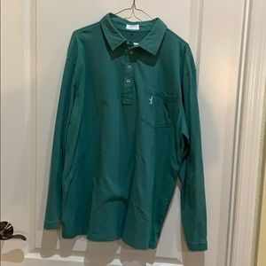 Johnnie-O long sleeve green polo shirt.